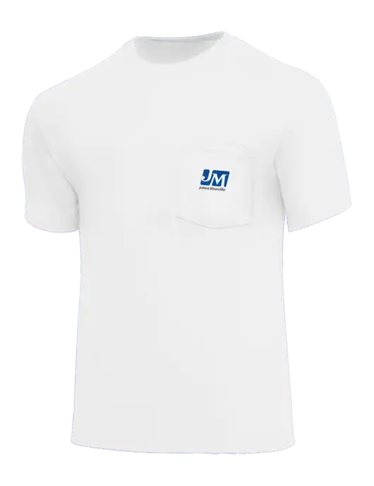 Core Blend White Pocket T-Shirt w/Johns Manville Logo
