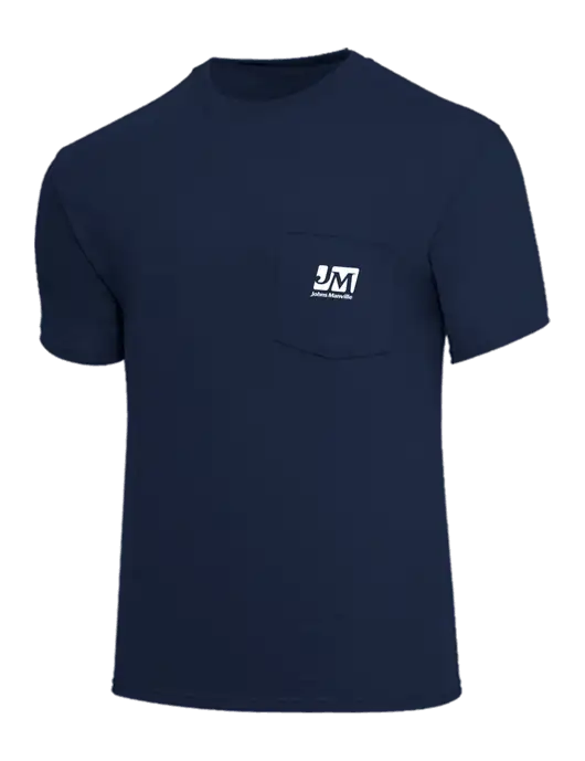 Core Blend Navy Pocket T-Shirt w/Johns Manville Logo