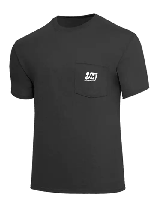 Core Blend Charcoal Grey Pocket T-Shirt w/Johns Manville Logo