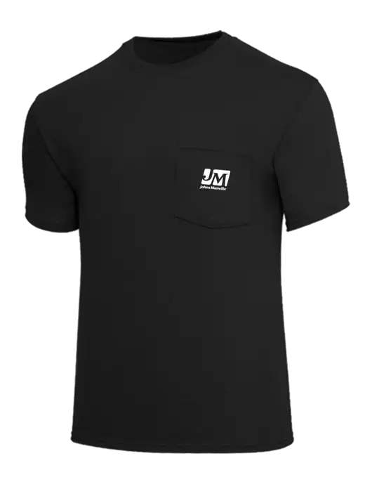Core Blend Black Pocket T-Shirt w/Johns Manville Logo