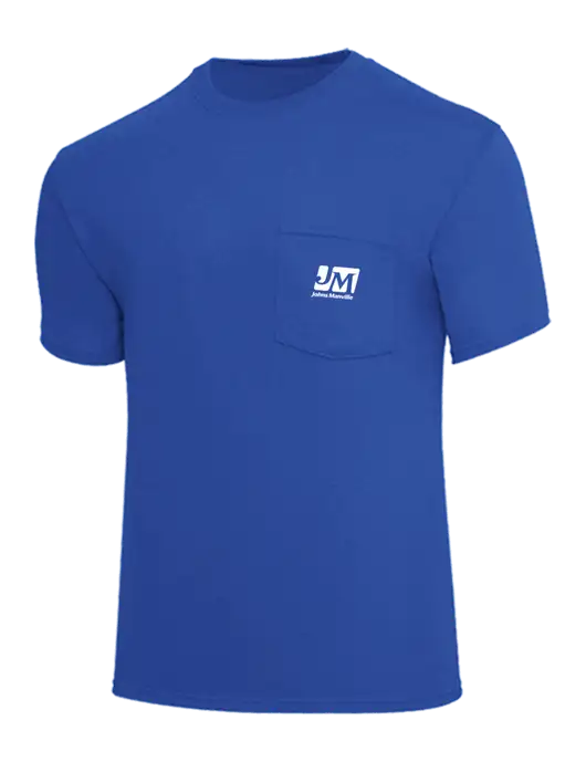 Core Blend Royal Pocket T-Shirt w/Johns Manville Logo