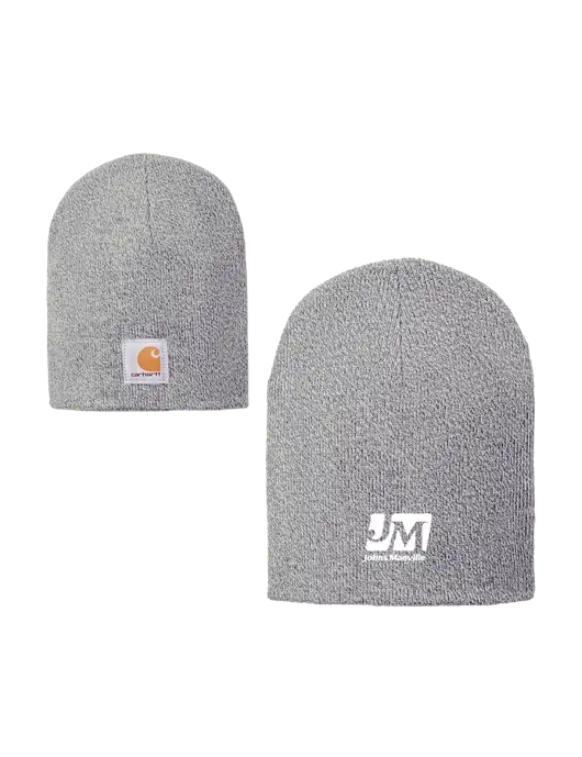 Carhartt Light Grey Heather Acrylic Knit Hat w/Johns Manville Logo