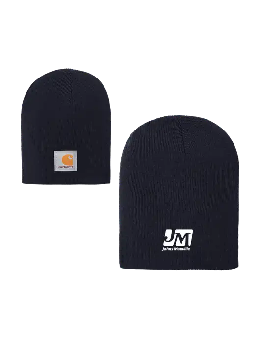 Carhartt Dark Navy Acrylic Knit Hat w/Johns Manville Logo
