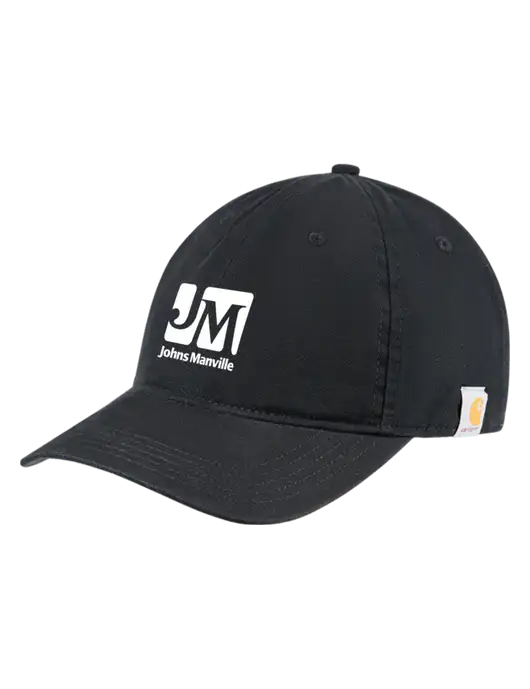 Carhartt Black Cotton Canvas Cap w/Johns Manville Logo
