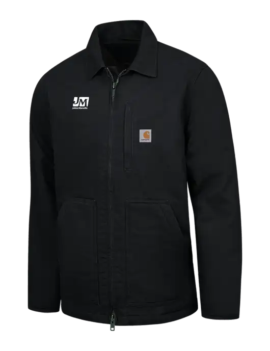 Carhartt Black Sherpa-Lined Coat w/Johns Manville Logo