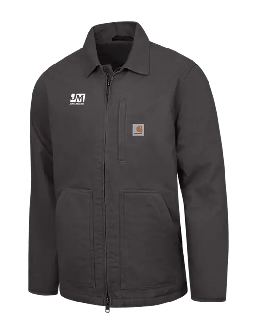 Carhartt Dark Grey Sherpa-Lined Coat w/Johns Manville Logo