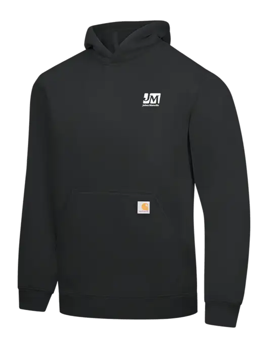 Carhartt Black Midweight Hooded Sweatshirt w/Johns Manville Logo