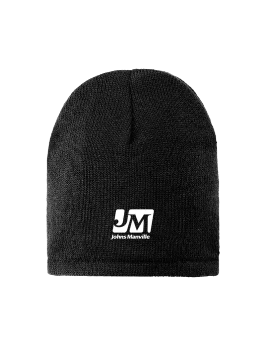 Black Fleece-Lined Beanie Cap w/Johns Manville Logo