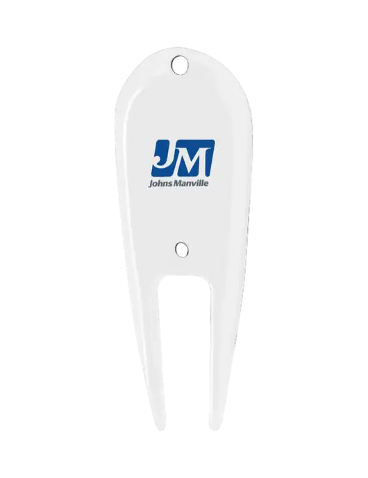 White Divot Tool w/Johns Manville Logo