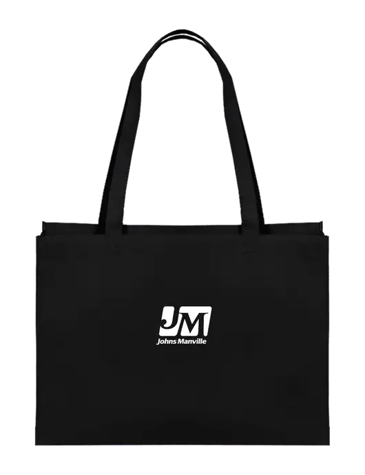 Eco Reusable Black Tote w/Johns Manville Logo