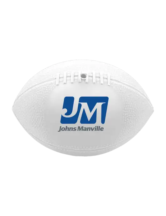 7” Durable White Vinyl Football w/Johns Manville Logo