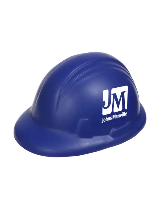 Dark Royal Hard Hat Stress Reliever w/Johns Manville Logo