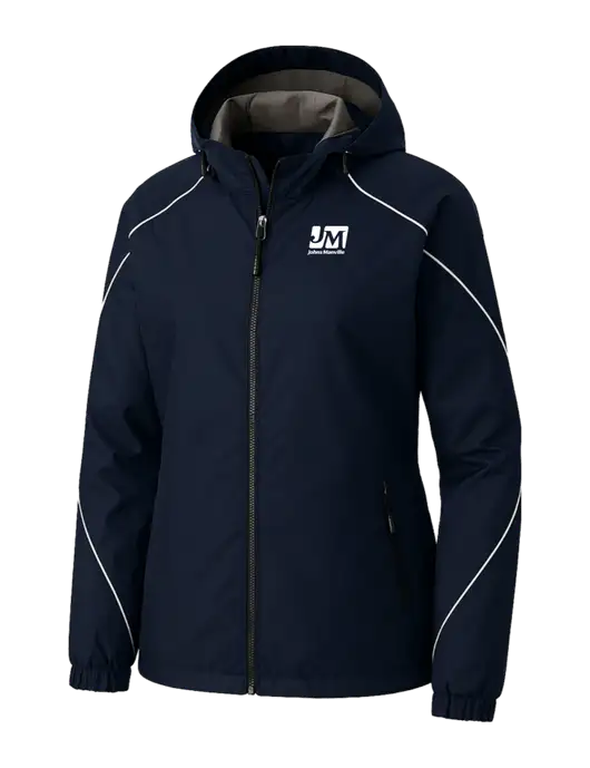 Womens Angle 3-in-1 Navy Jacket with Fleece Liner w/Johns Manville Logo, Johns Manville Logo