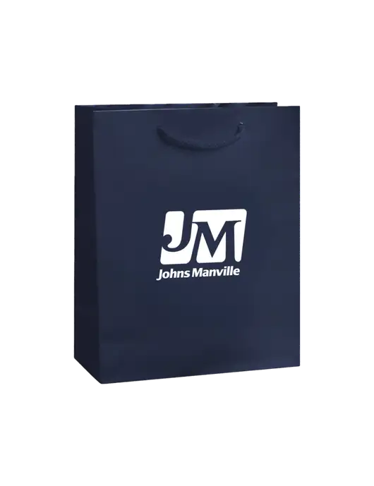 Dark Navy Gift Bag Gloss 8x10 w/Johns Manville Logo
