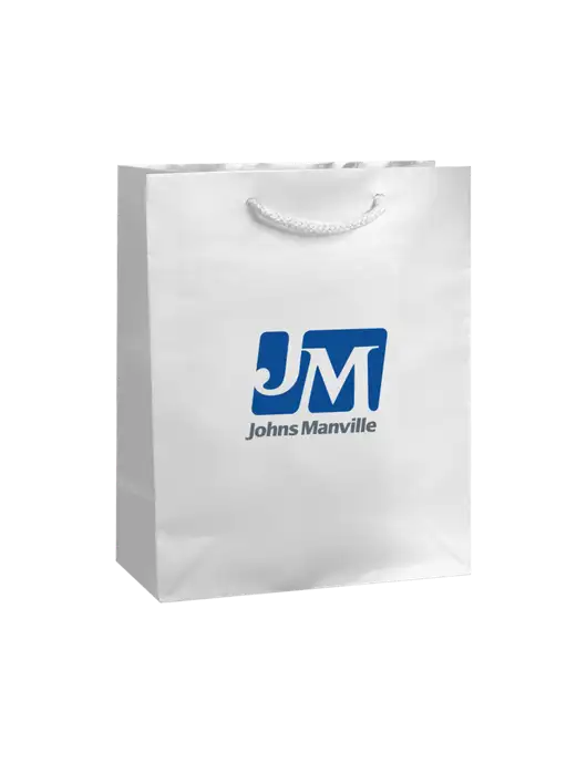 White Gift Bag Gloss 8x10 w/Johns Manville Logo