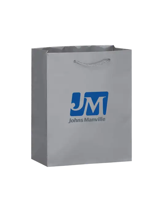 Light Grey Gift Bag Matte 8x10 w/Johns Manville Logo
