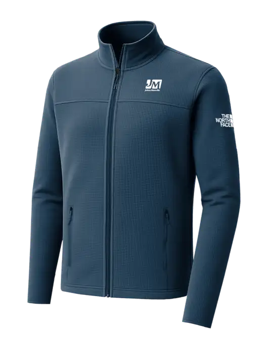 The North Face Aim Full-Zip Light Navy Fleece Jacket w/Johns Manville Logo