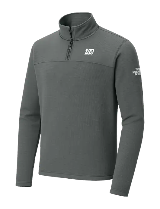 The North Face Aim 1/4-Zip Dark Medium Grey Fleece w/Johns Manville Logo