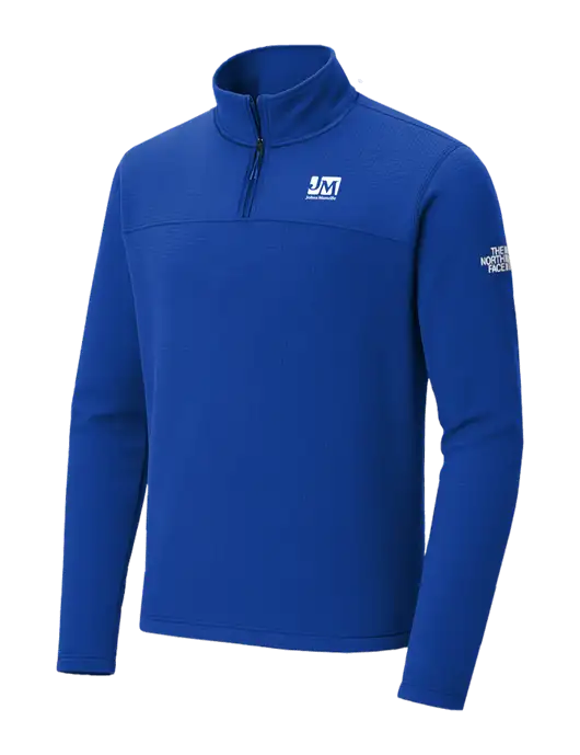 The North Face Aim 1/4-Zip Dark Royal Fleece w/Johns Manville Logo