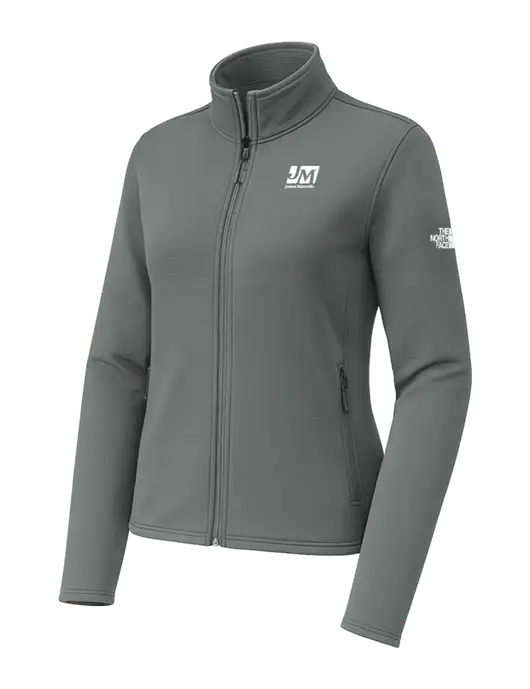 The North Face Womens Aim Full-Zip Dark Medium Grey Fleece Jacket w/Johns Manville Logo
