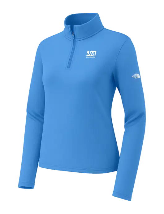 The North Face Womens Aim 1/4-Zip Light Royal Fleece w/Johns Manville Logo