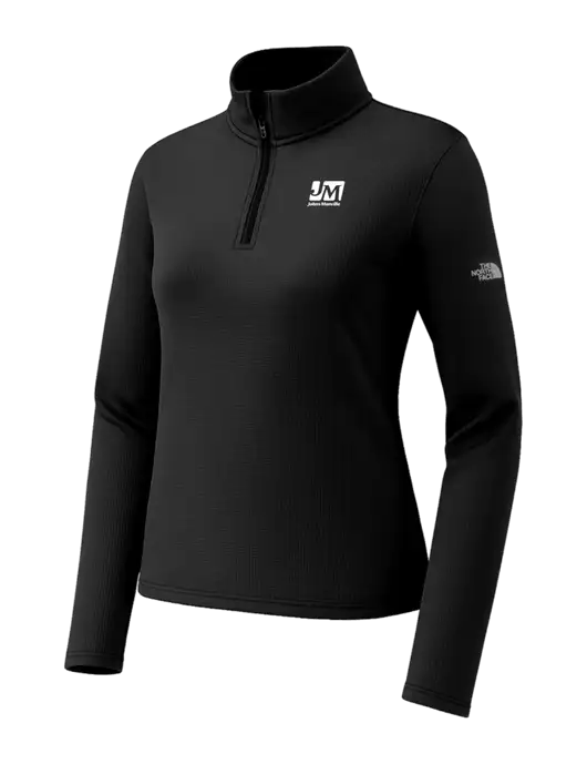 The North Face Womens Aim 1/4-Zip Black Fleece w/Johns Manville Logo
