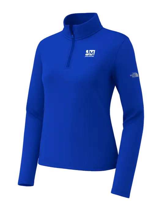 The North Face Womens Aim 1/4-Zip Dark Royal Fleece w/Johns Manville Logo