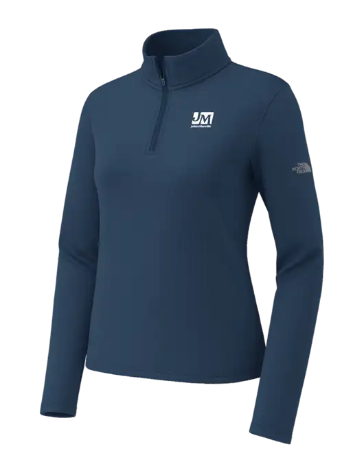The North Face Womens Aim 1/4-Zip Dark Navy Fleece w/Johns Manville Logo