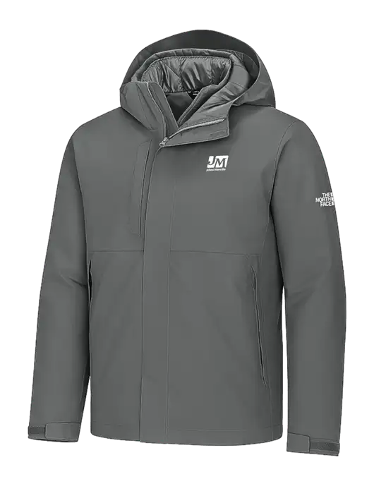 The North Face Castle Valley Triclimate 3-in-1 Dark Medium Grey Jacket w/Johns Manville Logo, Johns Manville Logo