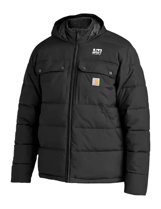 Carhartt Montana Black Insulated Hooded Jacket w/Johns Manville Logo