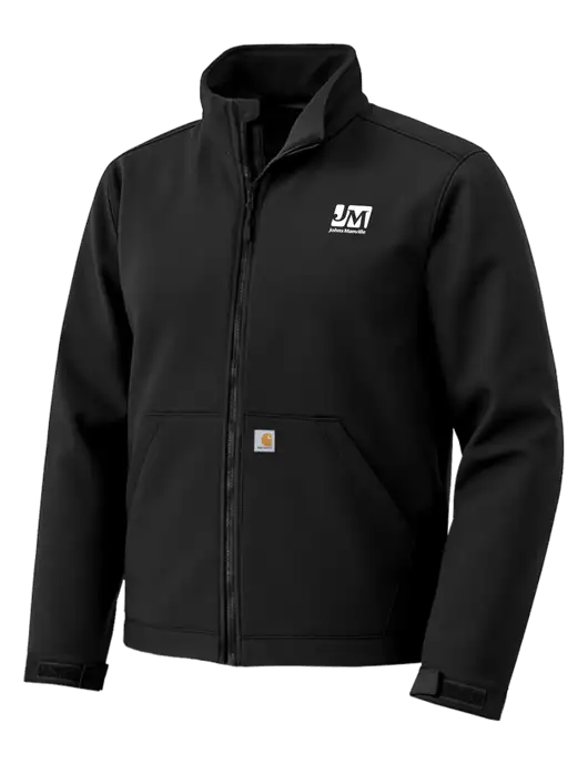 Carhartt Rain Defender Black Soft Shell Jacket w/Johns Manville Logo