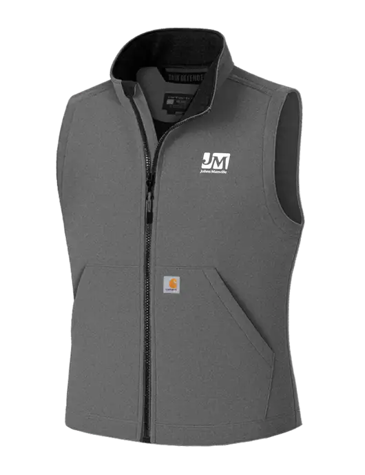 Carhartt Rain Defender Dark Medium Grey Soft Shell Vest w/Johns Manville Logo