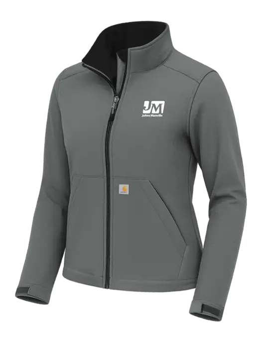 Carhartt Womens Rain Defender Dark Medium Grey Soft Shell Jacket w/Johns Manville Logo