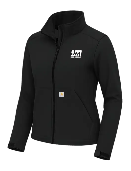 Carhartt Womens Rain Defender Black Soft Shell Jacket w/Johns Manville Logo