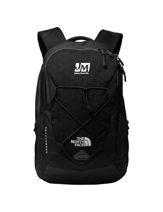 The North Face Black Groundwork Backpack w/Johns Manville Logo