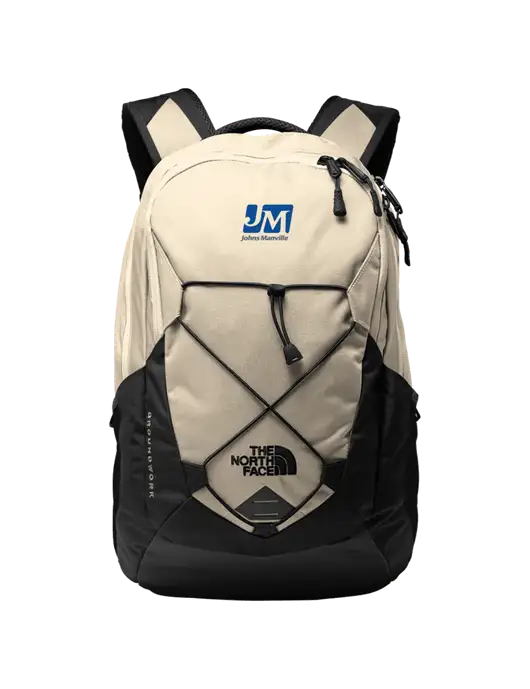 The North Face Ivory/Black Groundwork Backpack w/Johns Manville Logo