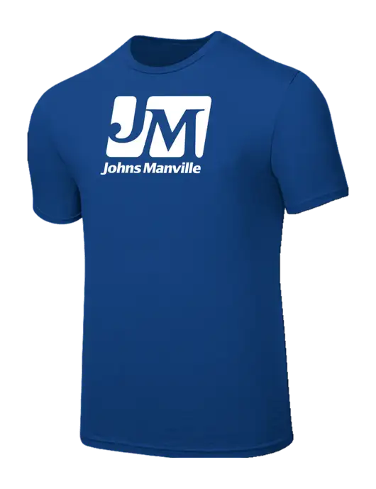 Seriously Soft Royal T-Shirt w/Johns Manville Logo
