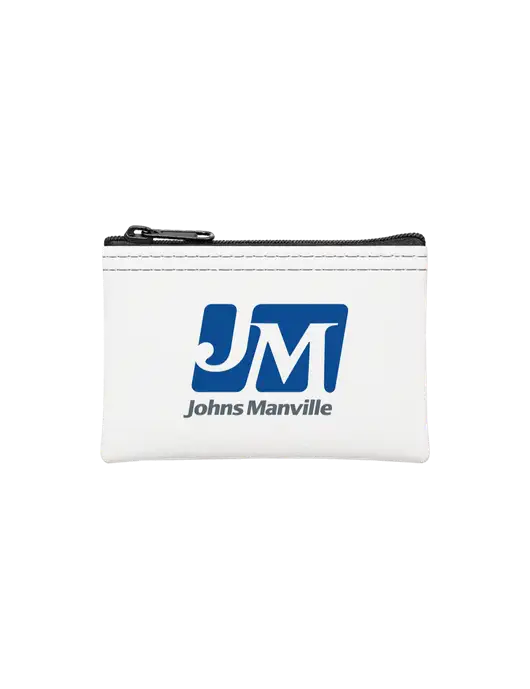 White Coin Bag w/Johns Manville Logo