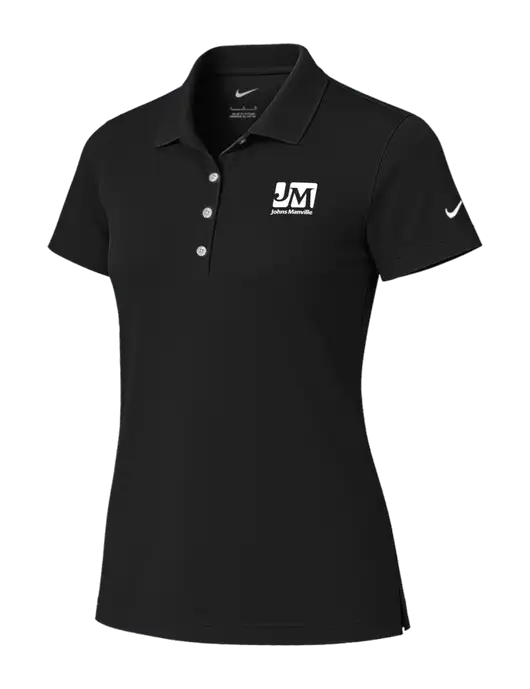 Nike Womens Black Tech Basic Dri-FIT Polo
 w/Johns Manville Logo