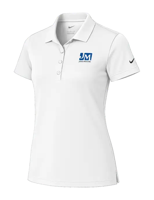 Nike Womens White Tech Basic Dri-FIT Polo
 w/Johns Manville Logo