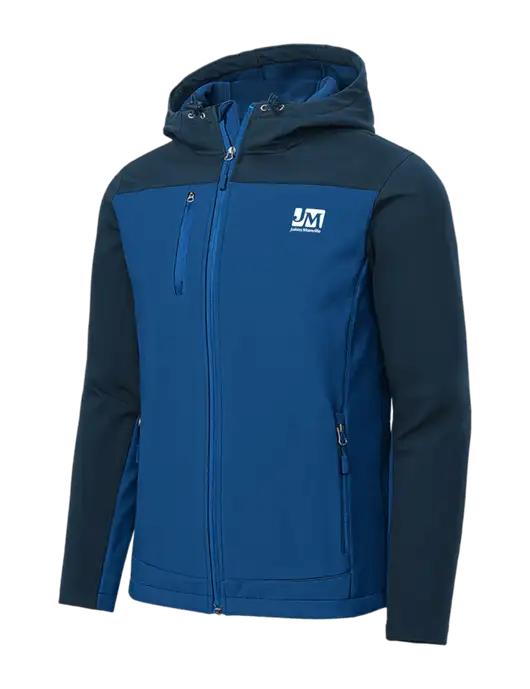 Hooded Core Royal/Navy Soft Shell Jacket w/Johns Manville Logo