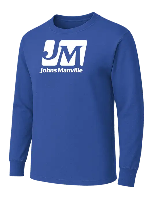 Dark Royal Heavyweight Long Sleeve 6.1 oz T-Shirt w/Johns Manville Logo