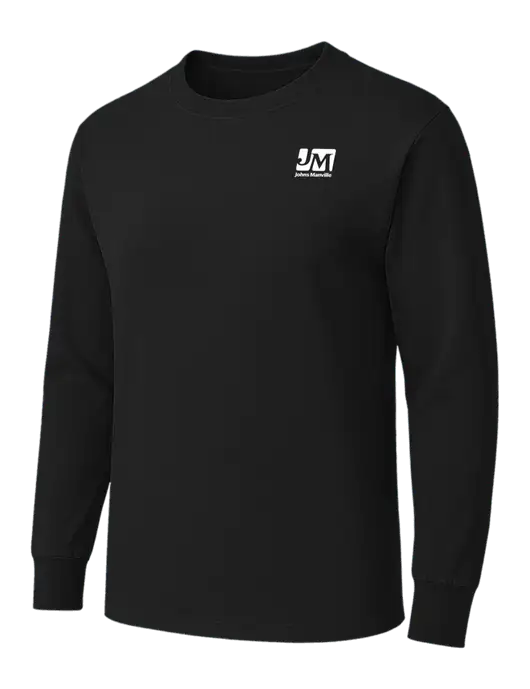 Black Heavyweight Long Sleeve 6.1 oz T-Shirt w/Johns Manville Logo