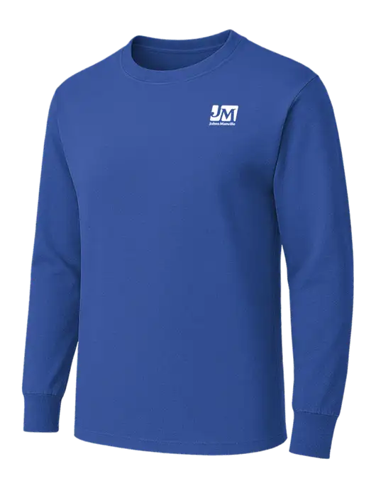 Dark Royal Heavyweight Long Sleeve 6.1 oz T-Shirt w/Johns Manville Logo