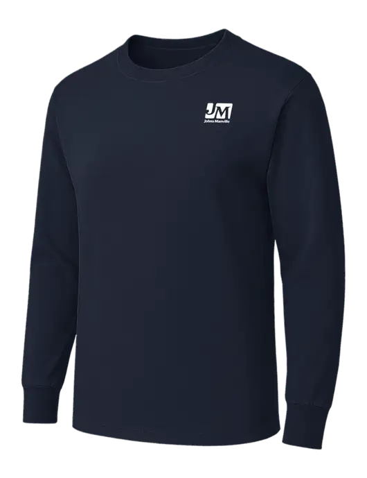 Dark Navy Heavyweight Long Sleeve 6.1 oz T-Shirt w/Johns Manville Logo