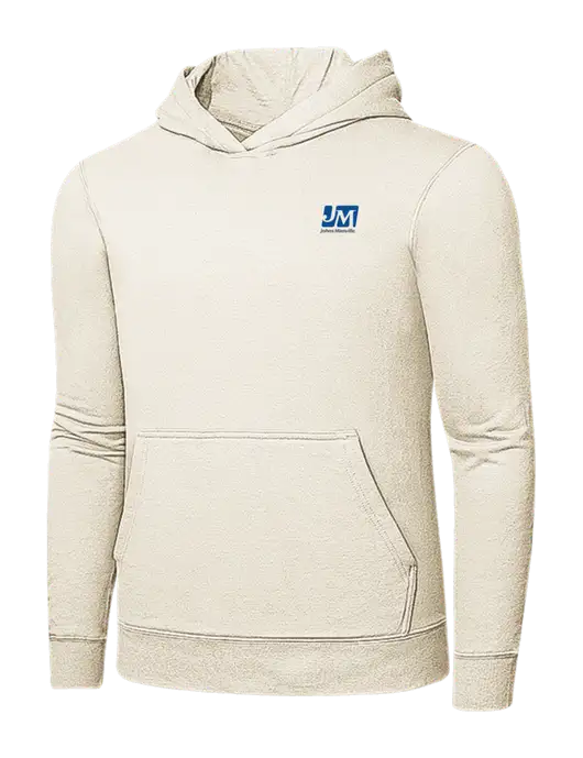 Very Light Tan 7.8 oz Ring Spun Hooded Sweatshirt w/Johns Manville Logo
