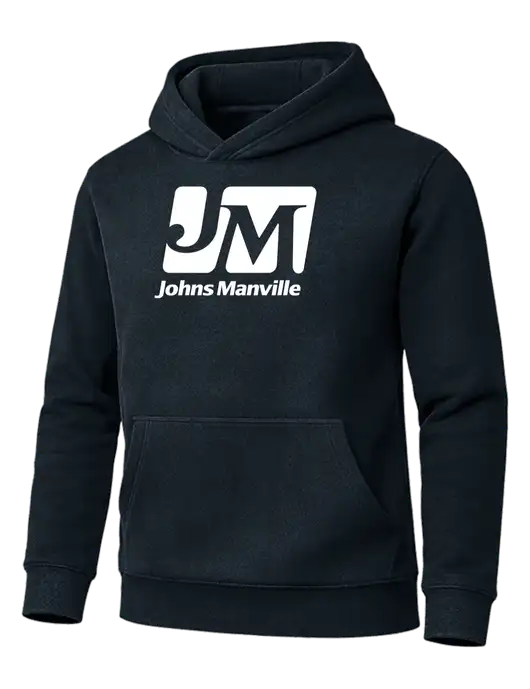 Cornerstone Dark Navy Tough Heavyweight Fleece Pullover Hoodie w/Johns Manville Logo
