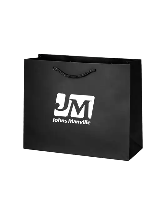 Gift Bag Black Matte 9 x 7 w/Johns Manville Logo