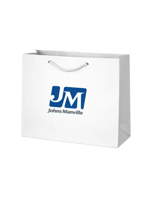 Gift Bag White Matte 9 x 7 w/Johns Manville Logo