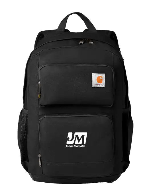 Carhartt 28L Foundry Series Dual-Compartment Black Backpack w/Johns Manville Logo